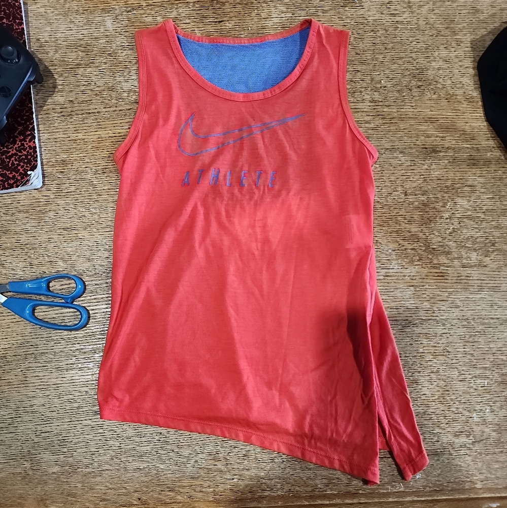 Nike orange and blue mesh back size s